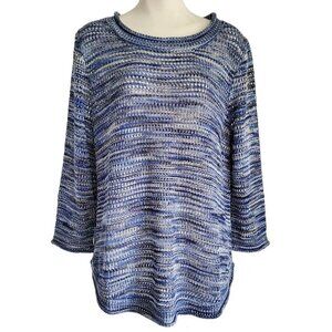 Open Weave Beachy Lightweight Longer length Boho Sweater Top Size XL